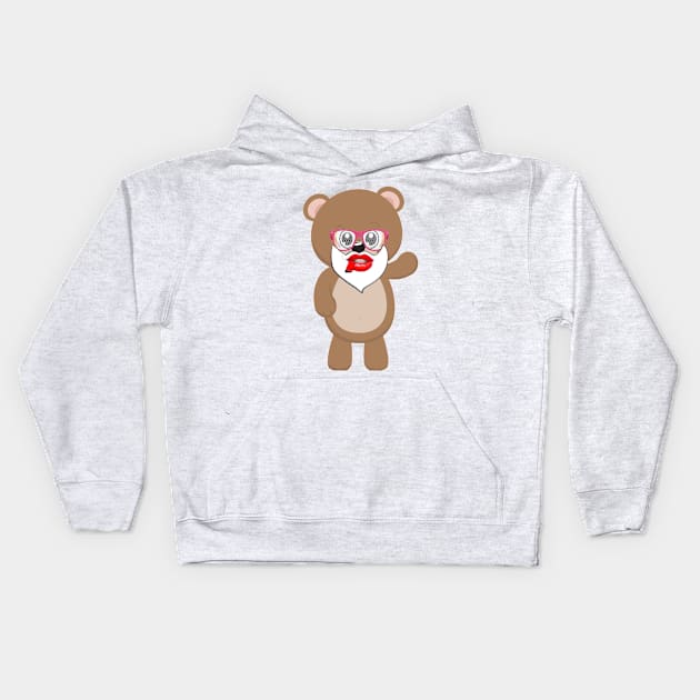 BEAR IN RED LEPS ART Kids Hoodie by Own Store